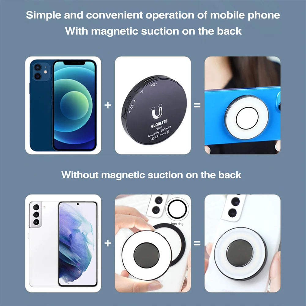 Magnetic Clip-On Smartphone Ring Led Light (Copia)