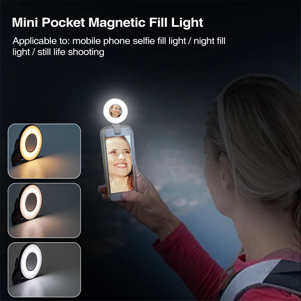 Magnetic Clip-On Smartphone Ring Led Light (Copia)